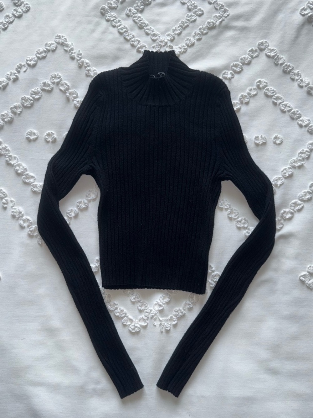 La Hearts Black Mock Neck Sweater